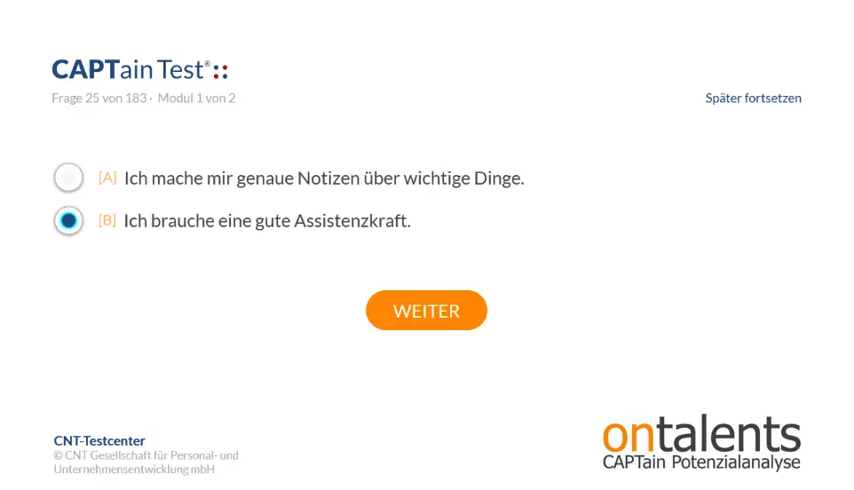 Frage aus CAPTain Personaltest